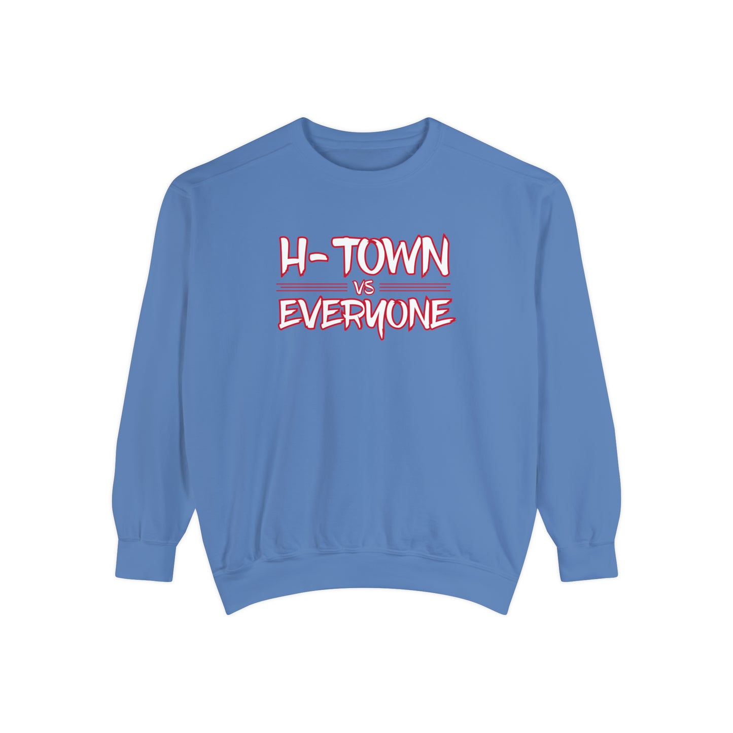 H-Town vs Everyone (HOU Blue) Alt Unisex Comfort Colors Sweatshirt