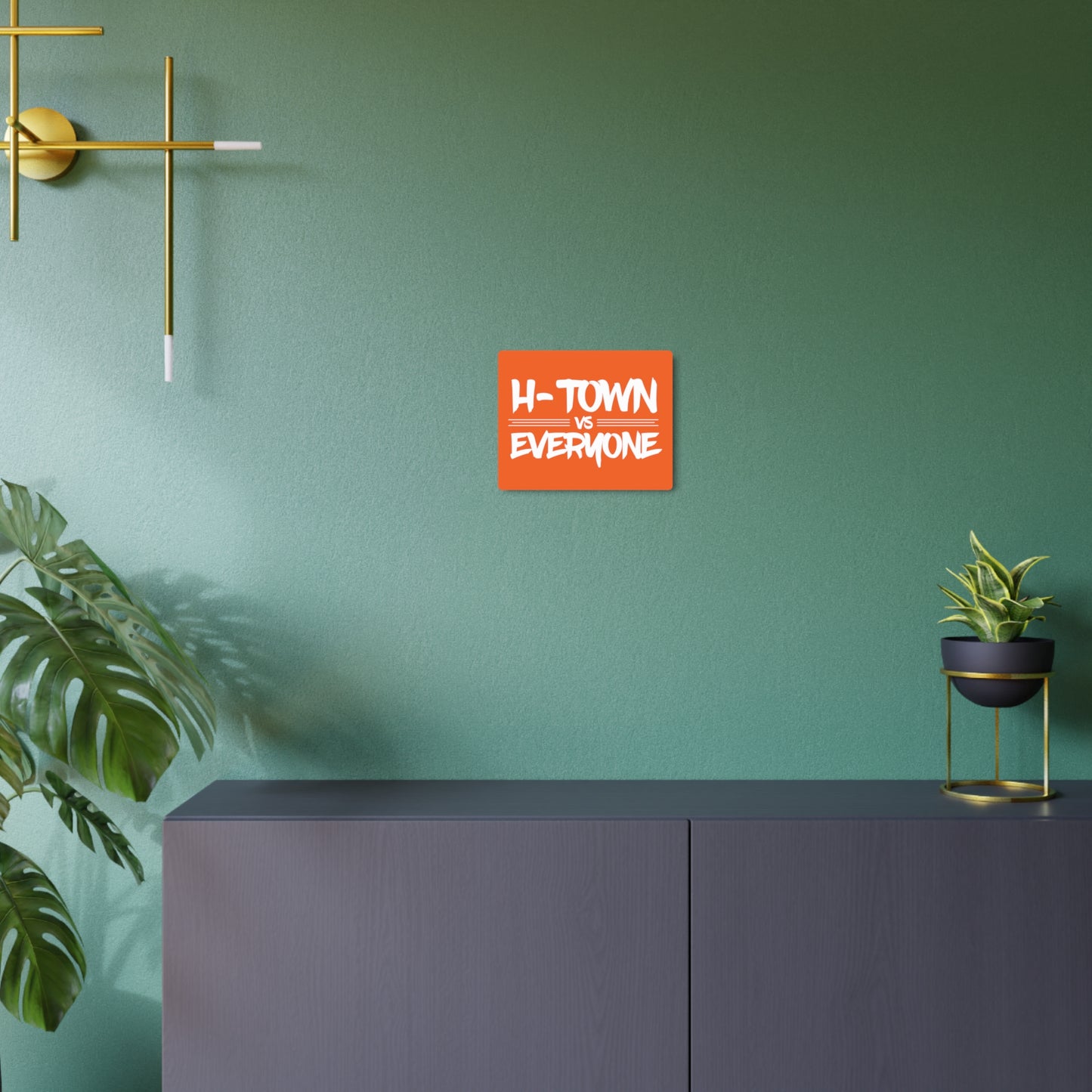H-Town vs Everyone Metal Art Sign