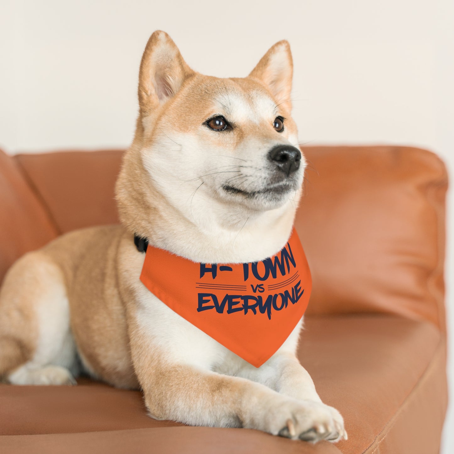H-Town vs Everyone Pet Bandana Collar (orange/navy)