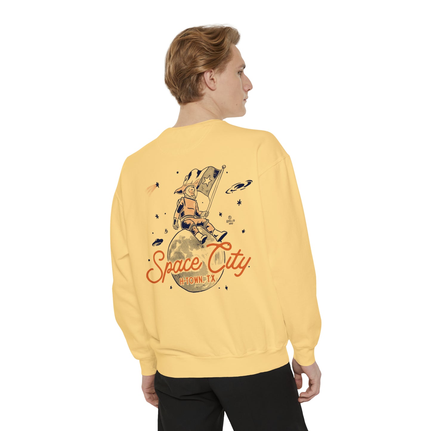 Space City Texas (Saturn) Unisex Comfort Colors Sweatshirt