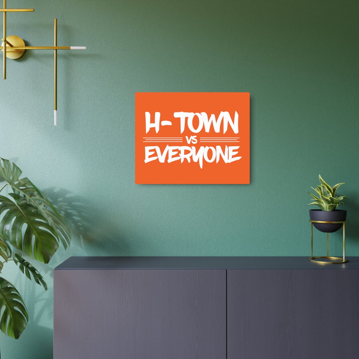 H-Town vs Everyone Metal Art Sign