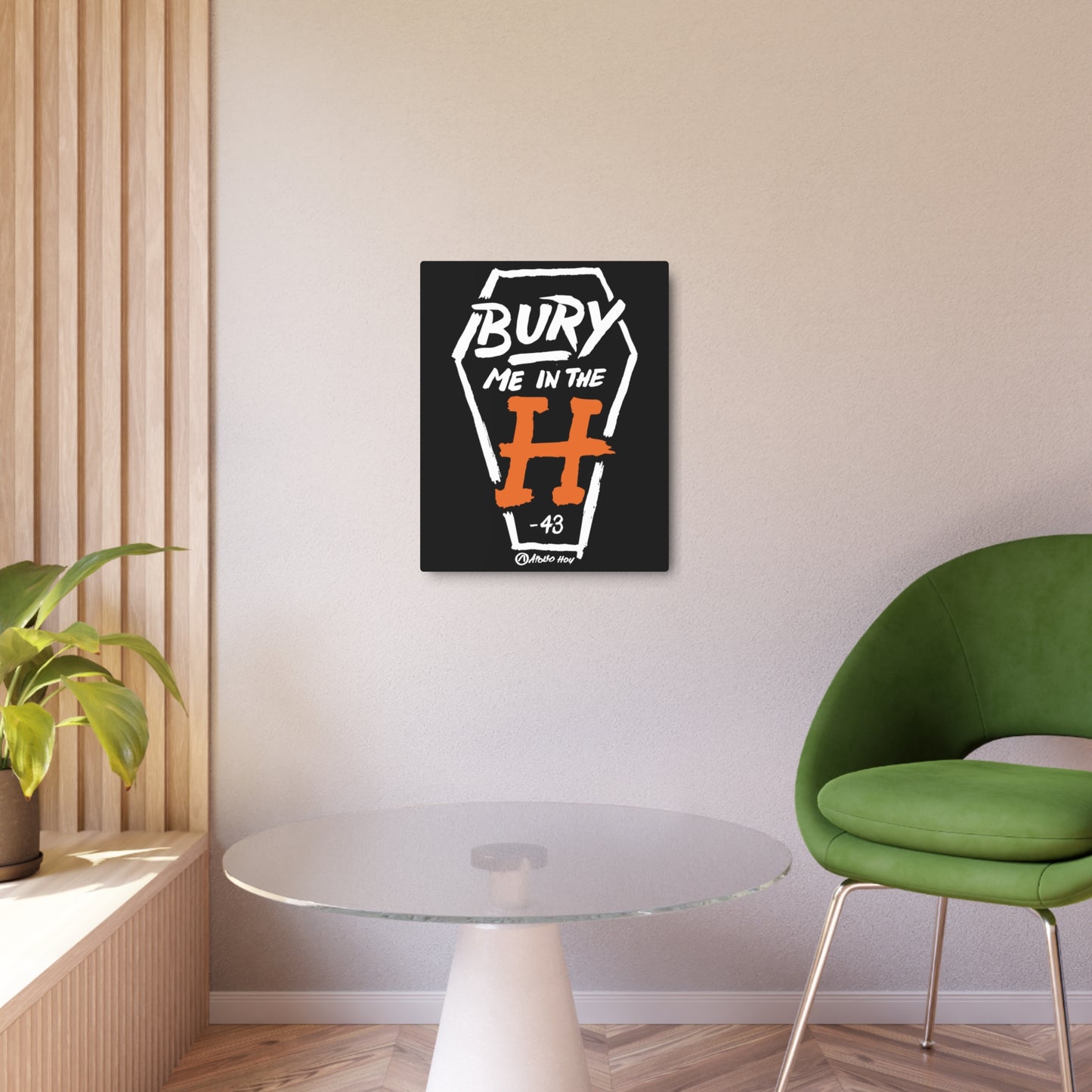 Bury Me In The H (Coffin) Metal Art Sign