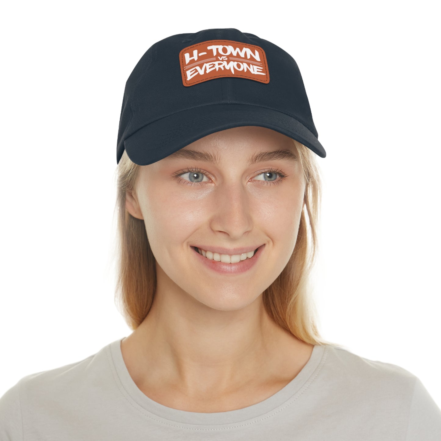 H-Town vs Everyone Leather Patch Dad Hat