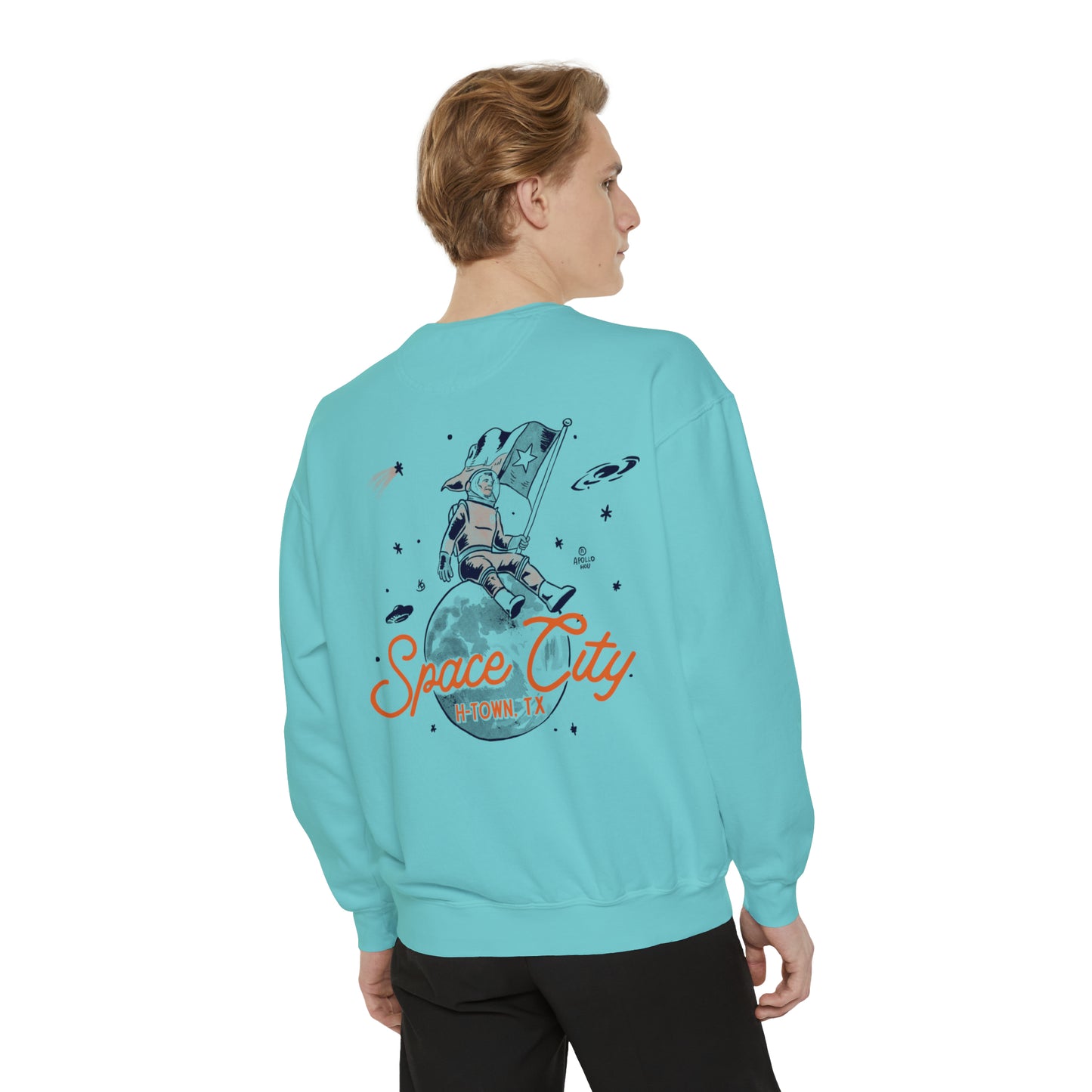 Space City Texas (Saturn) Unisex Comfort Colors Sweatshirt