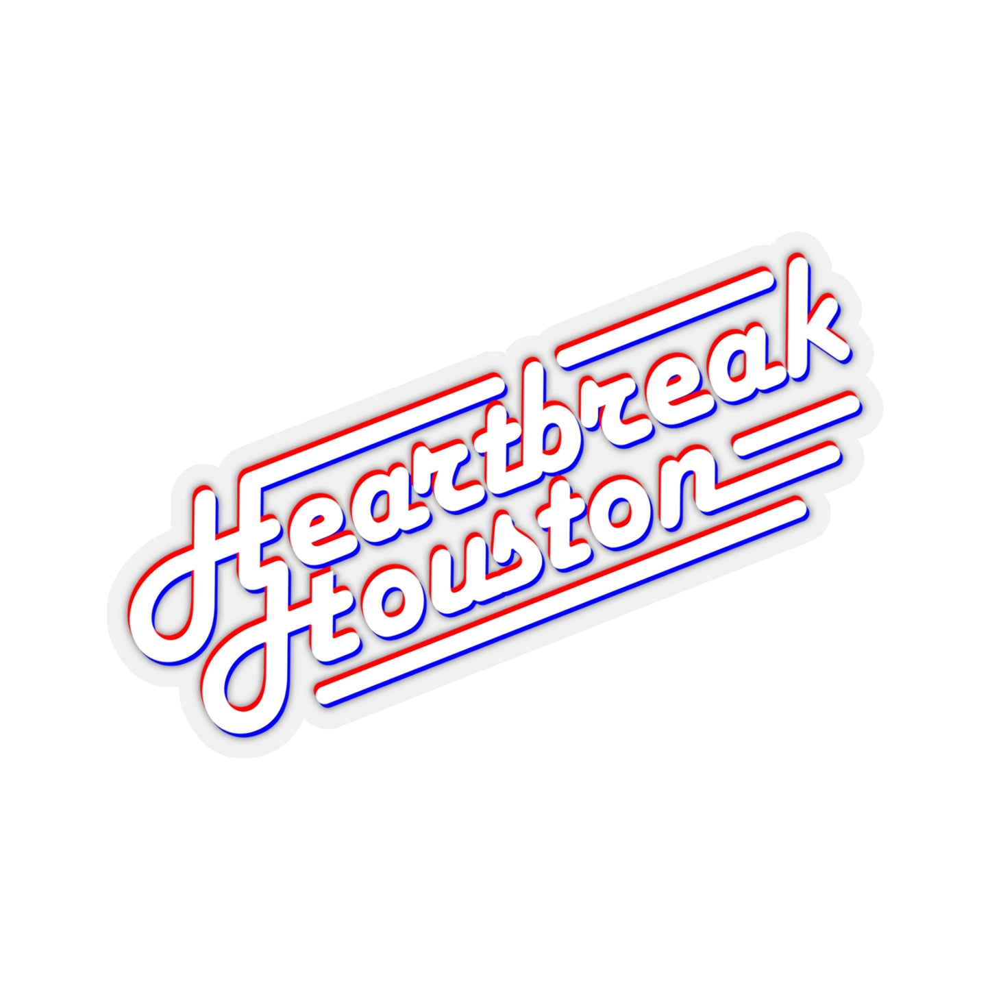 Heartbreak Houston Kiss-Cut Sticker (white)