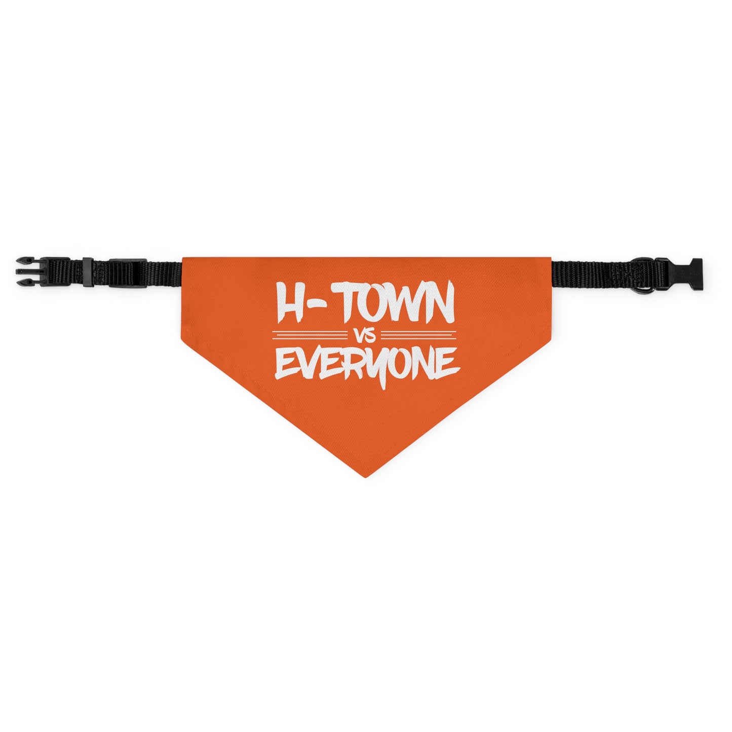 H-Town vs Everyone Pet Bandana Collar (orange/white)