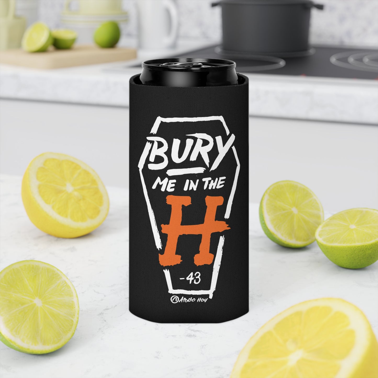 Bury Me In The H (Coffin Variant) Slim Can Black Koozie