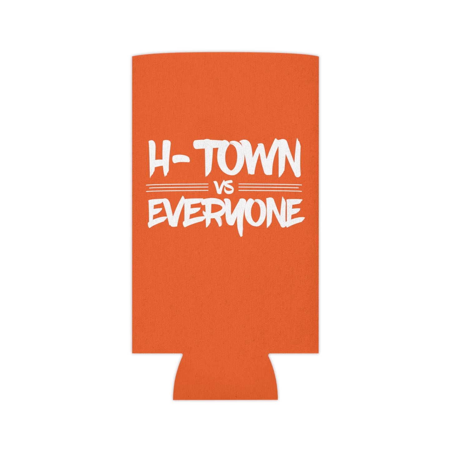 H-Town vs Everyone Orange Slim Can Koozie