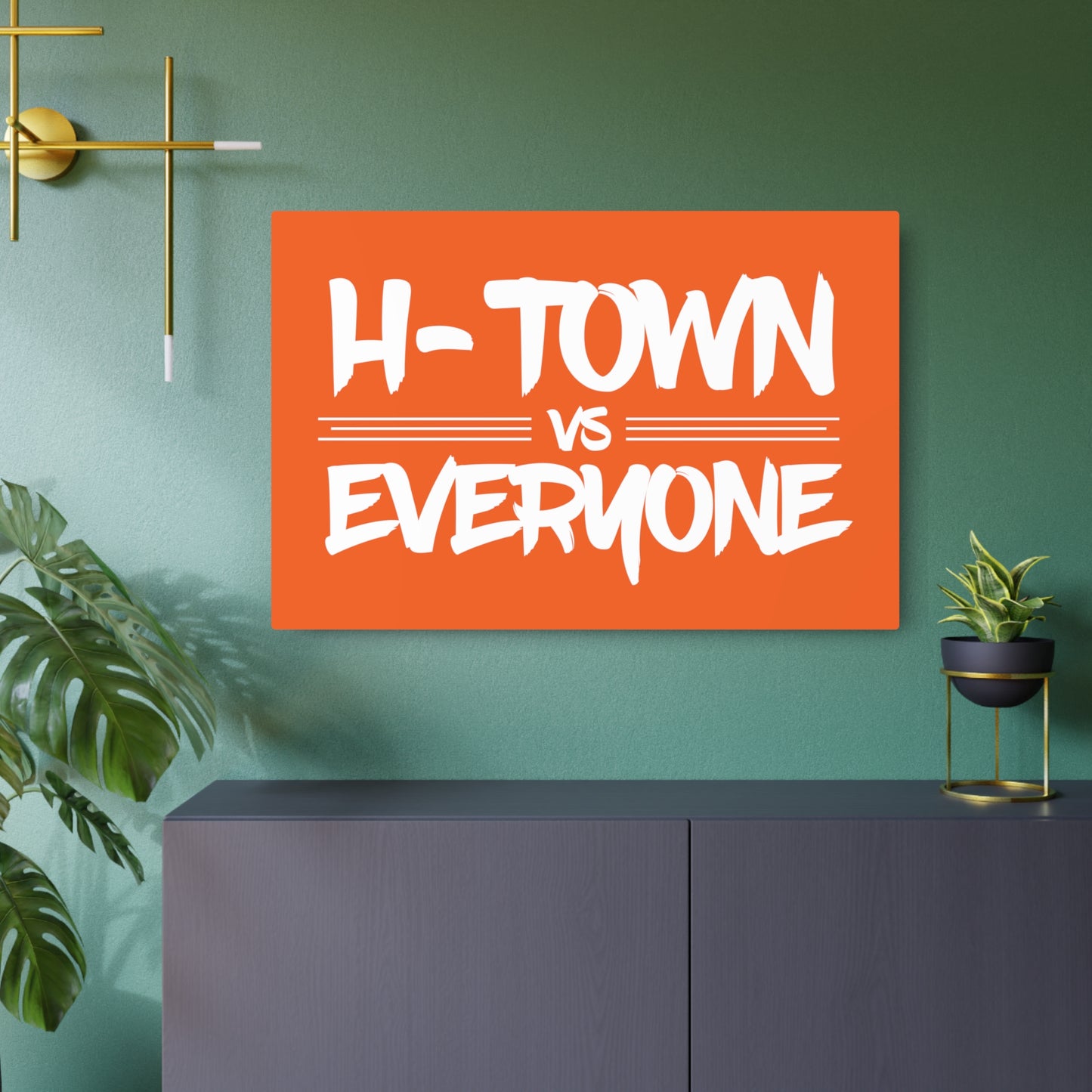 H-Town vs Everyone Metal Art Sign
