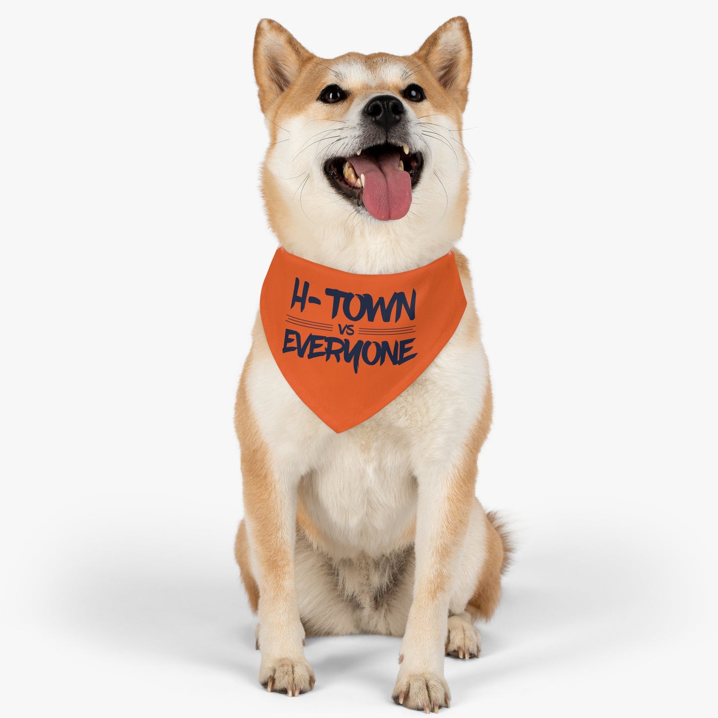 H-Town vs Everyone Pet Bandana Collar (orange/navy)