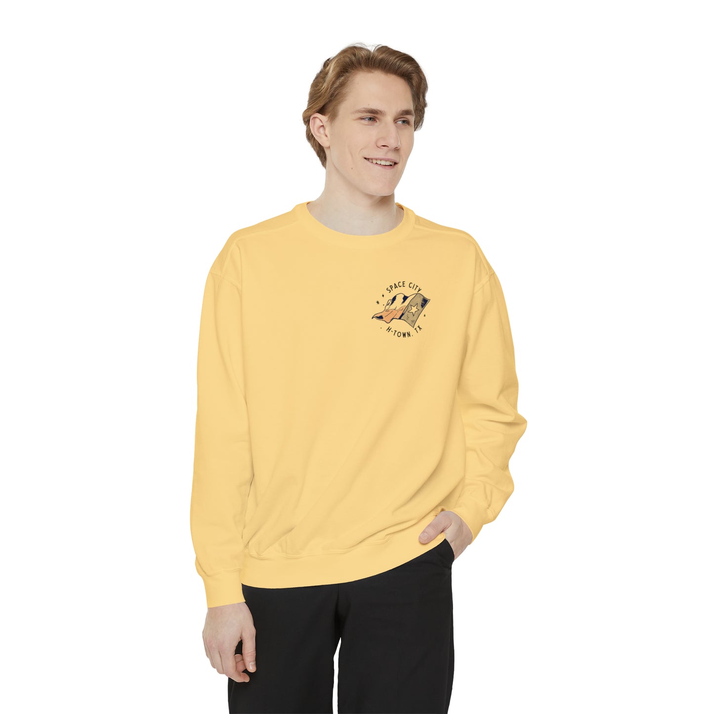 Space City Texas (Saturn) Unisex Comfort Colors Sweatshirt