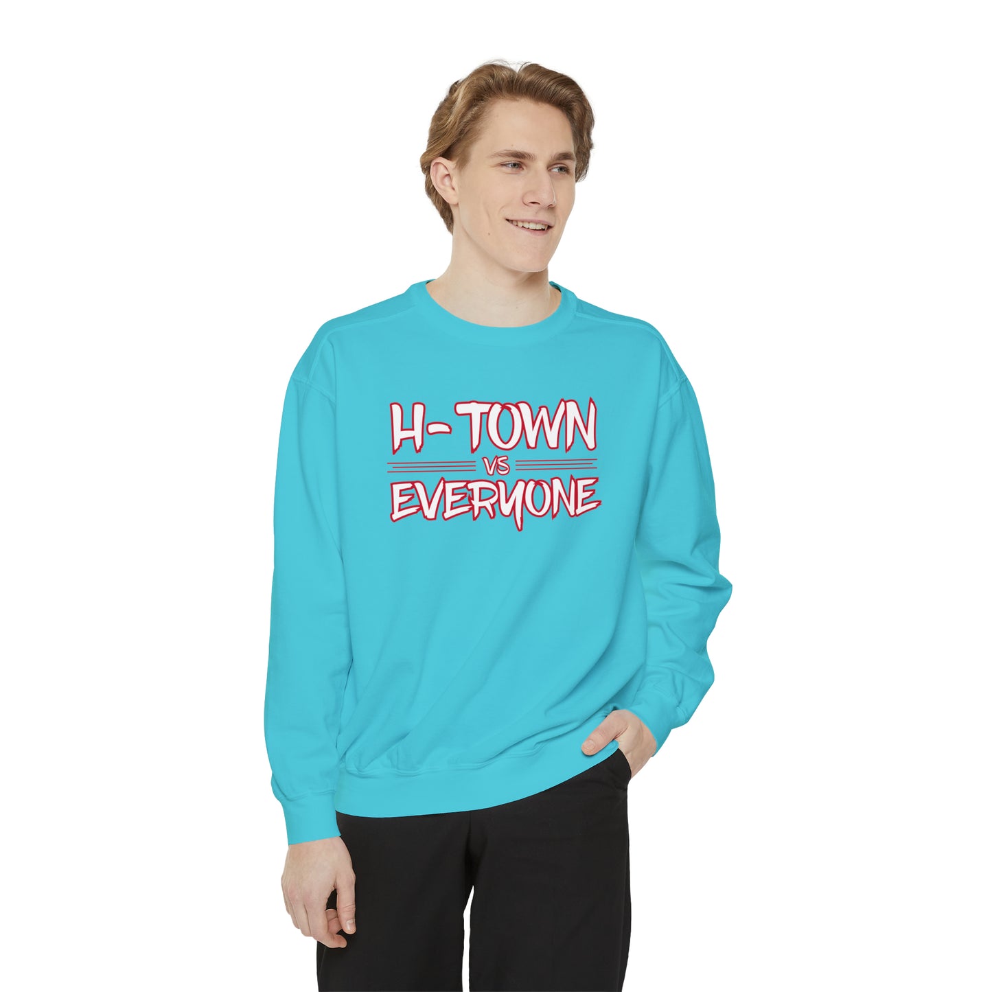 H-Town vs Everyone (HOU Blue) Alt Unisex Comfort Colors Sweatshirt