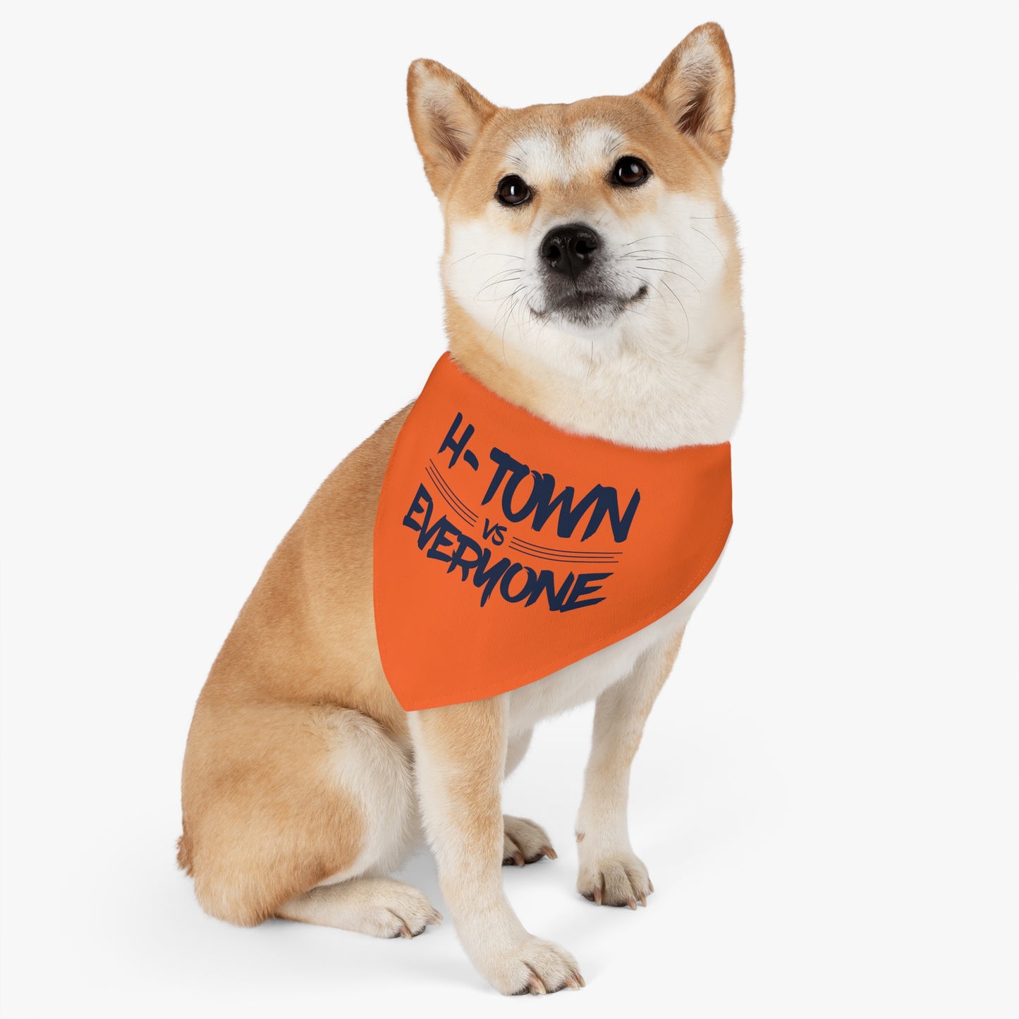 H-Town vs Everyone Pet Bandana Collar (orange/navy)