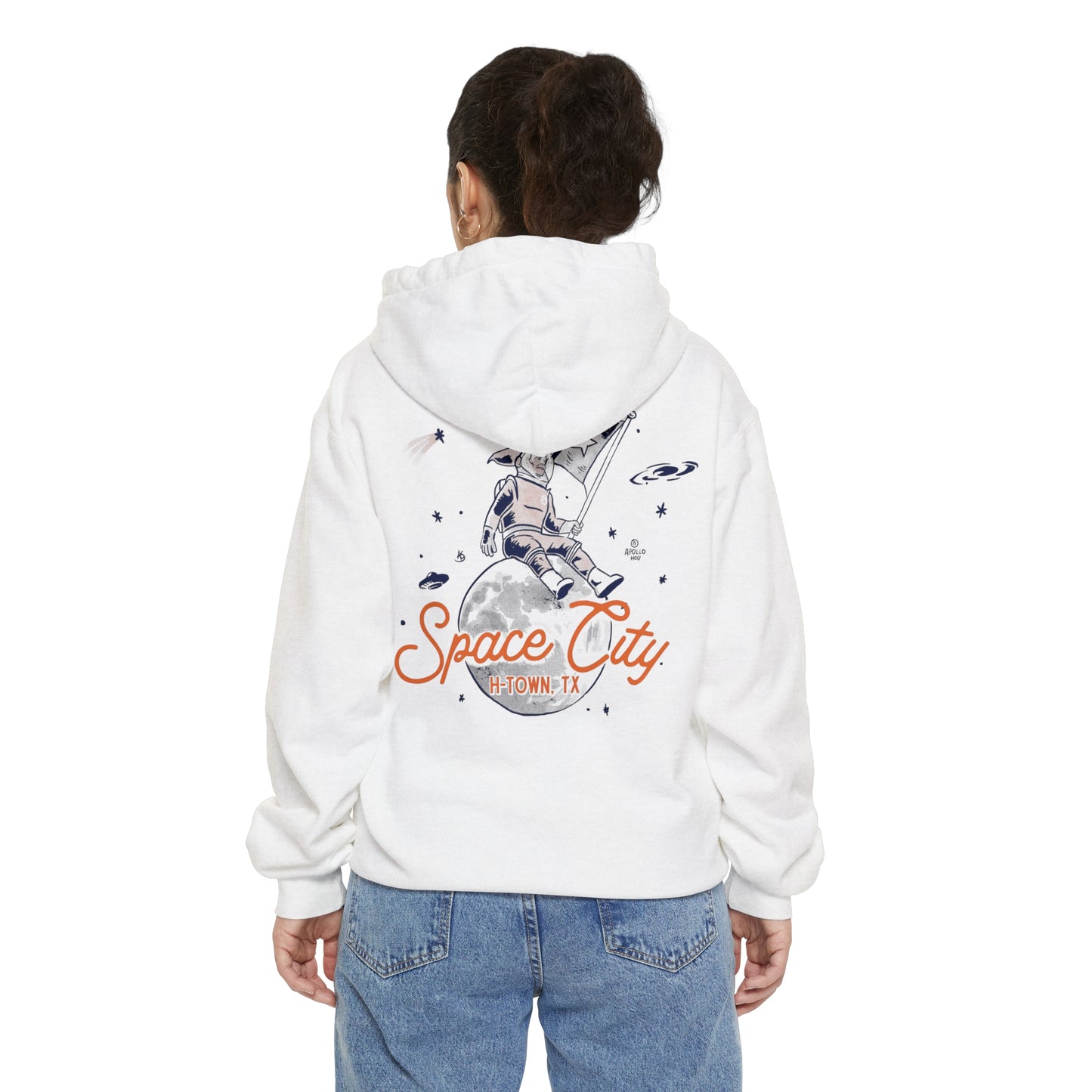Space City Texas (Saturn) Unisex Comfort Colors Hoodie