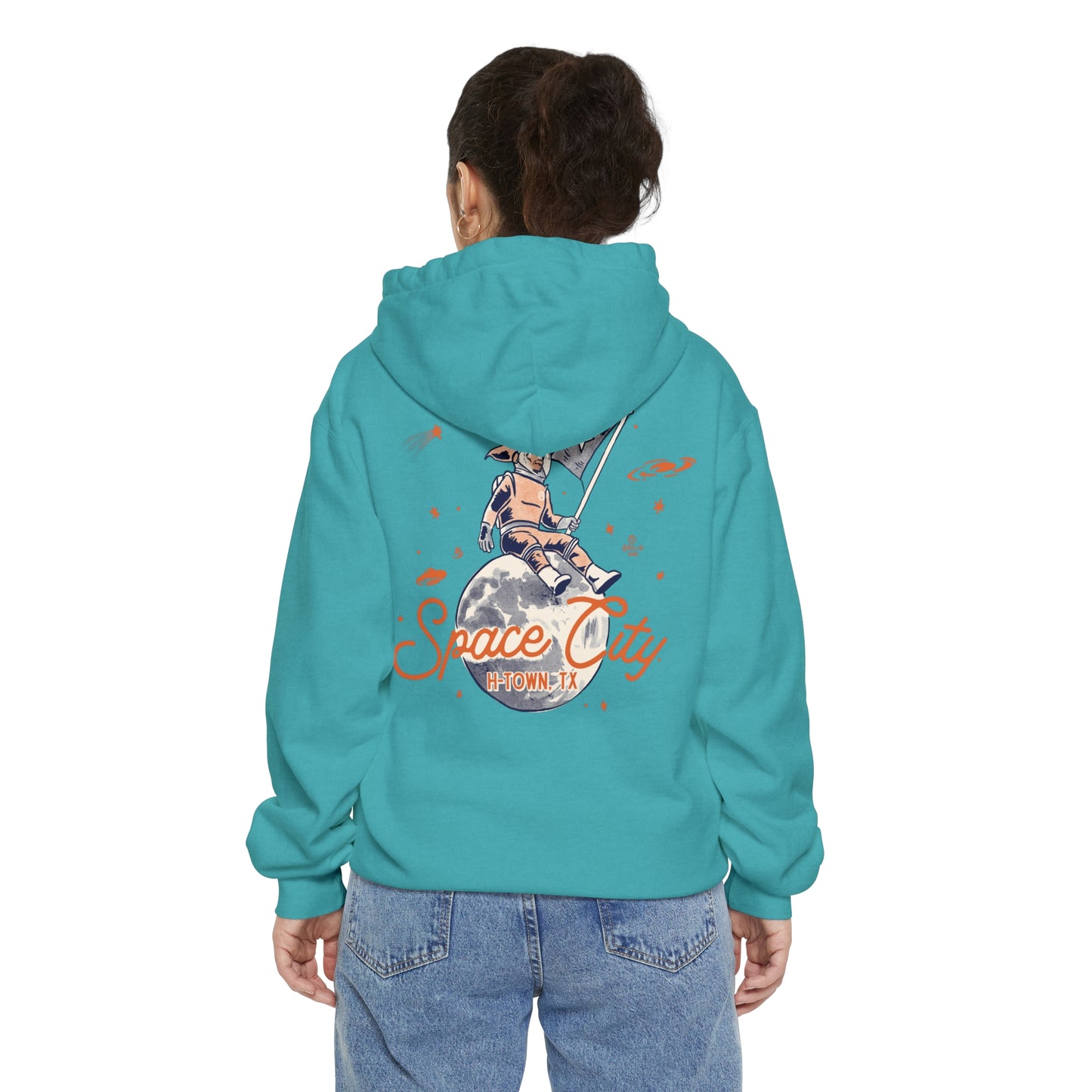 Space City Texas (Saturn) Unisex Comfort Colors Hoodie