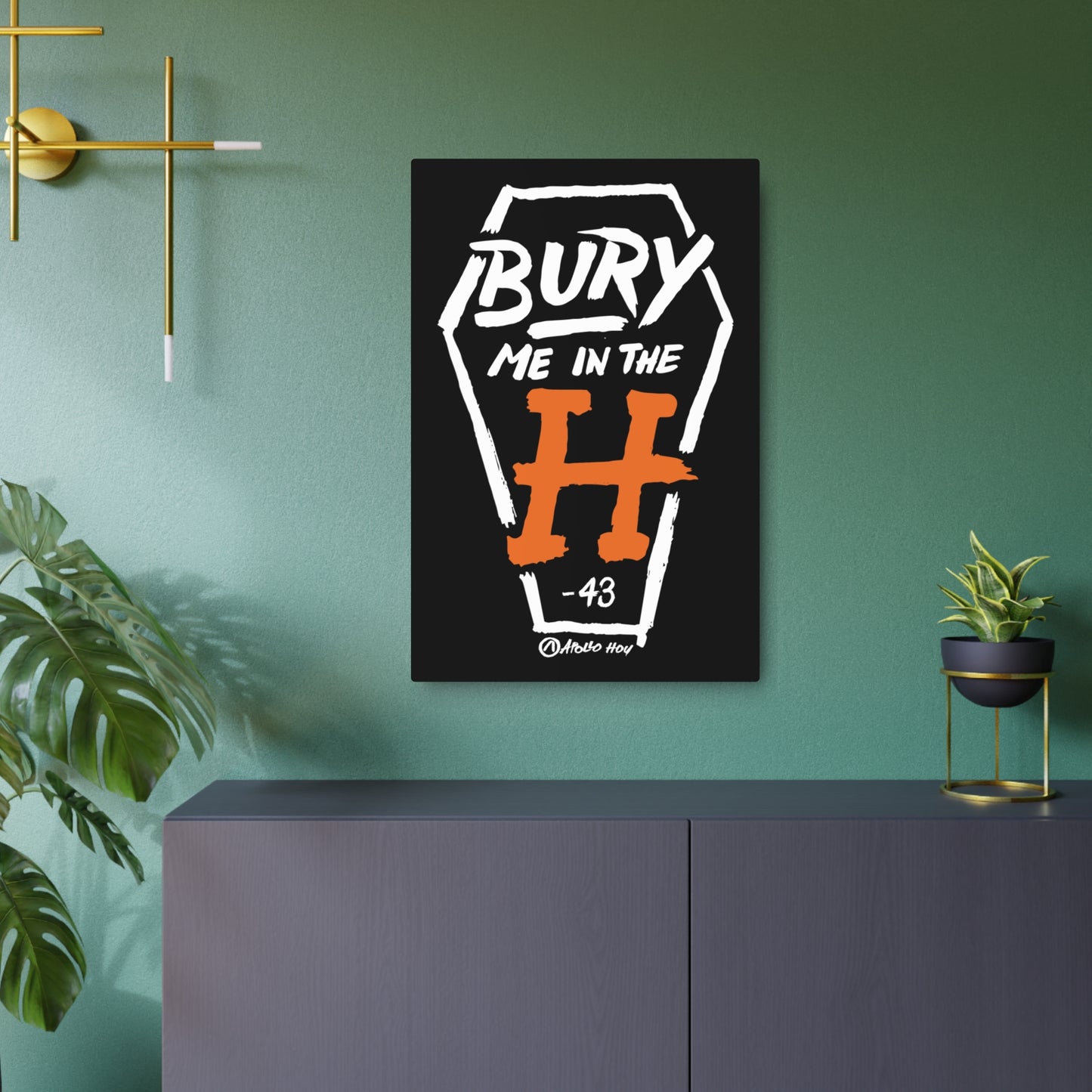 Bury Me In The H (Coffin) Metal Art Sign