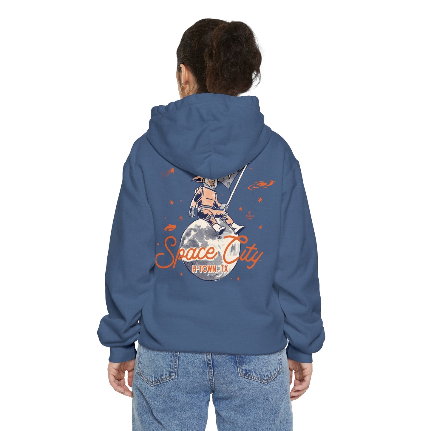 Space City Texas (Saturn) Unisex Comfort Colors Hoodie