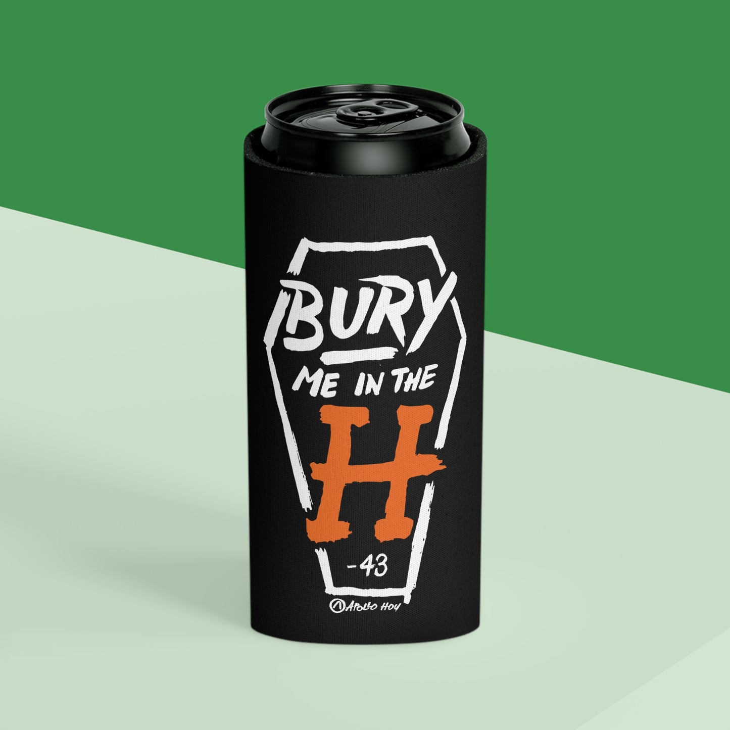 Bury Me In The H (Coffin Variant) Slim Can Black Koozie