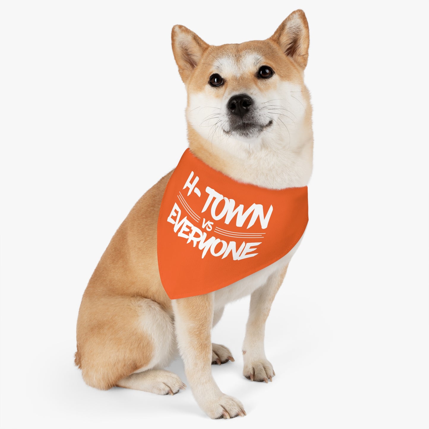 H-Town vs Everyone Pet Bandana Collar (orange/white)
