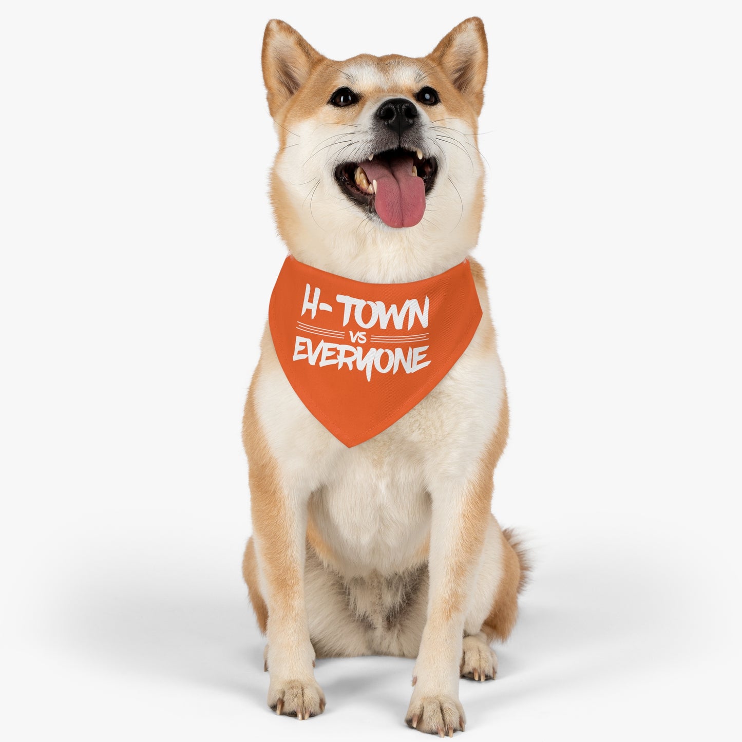 H-Town vs Everyone Pet Bandana Collar (orange/white)
