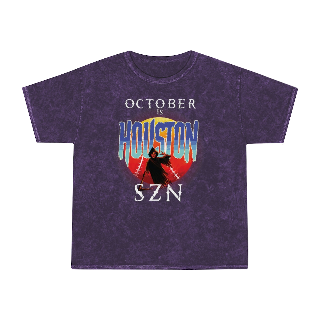 October is Houston Season Unisex Mineral Wash T-Shirt