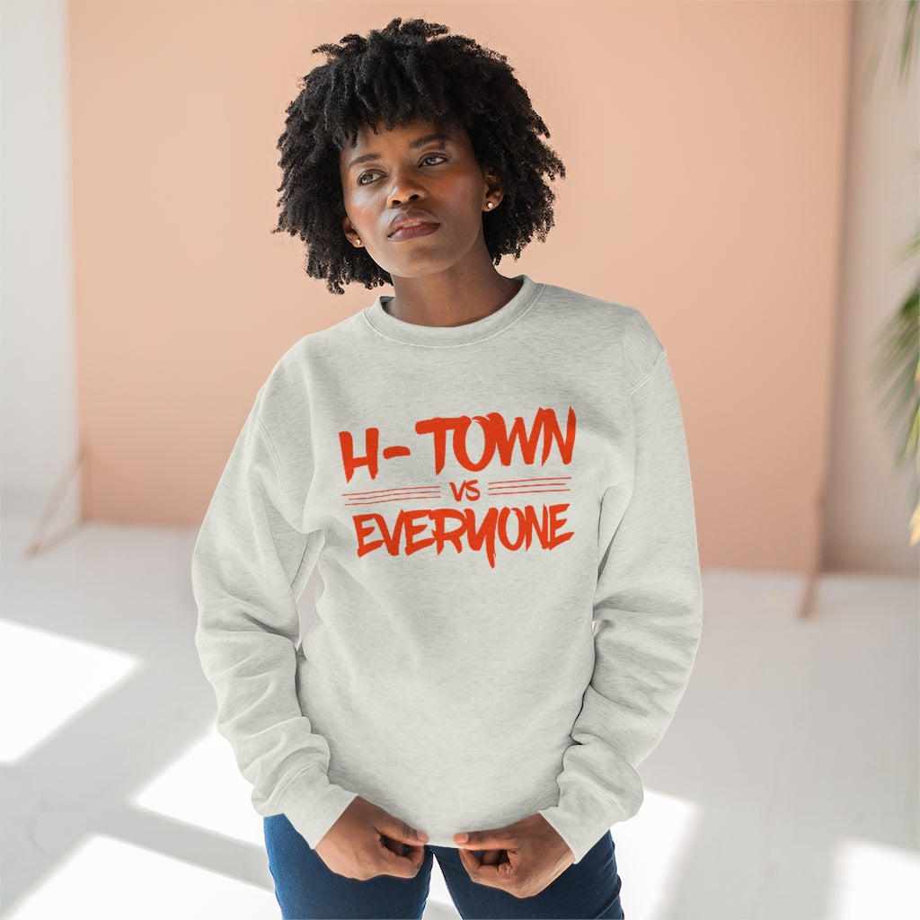 H-Town vs Everyone (Orange Design) Premium Crewneck Sweatshirt