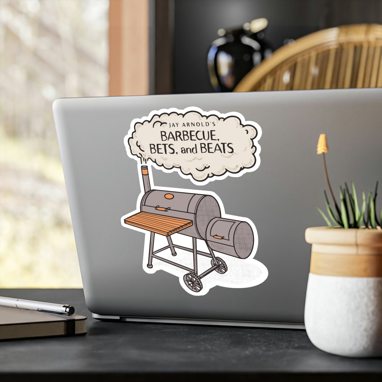 BBQ, Bets, & Beats Die-Cut Stickers