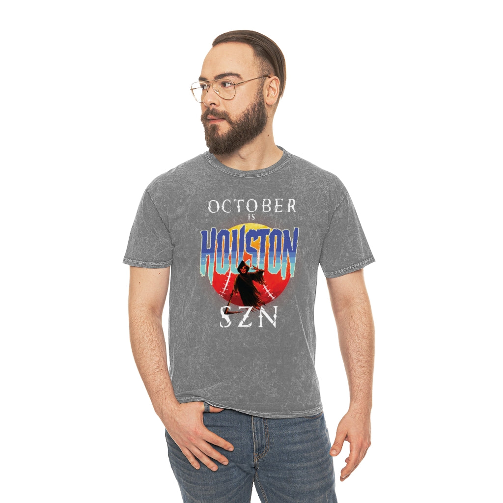 October is Houston Season Unisex Mineral Wash T-Shirt