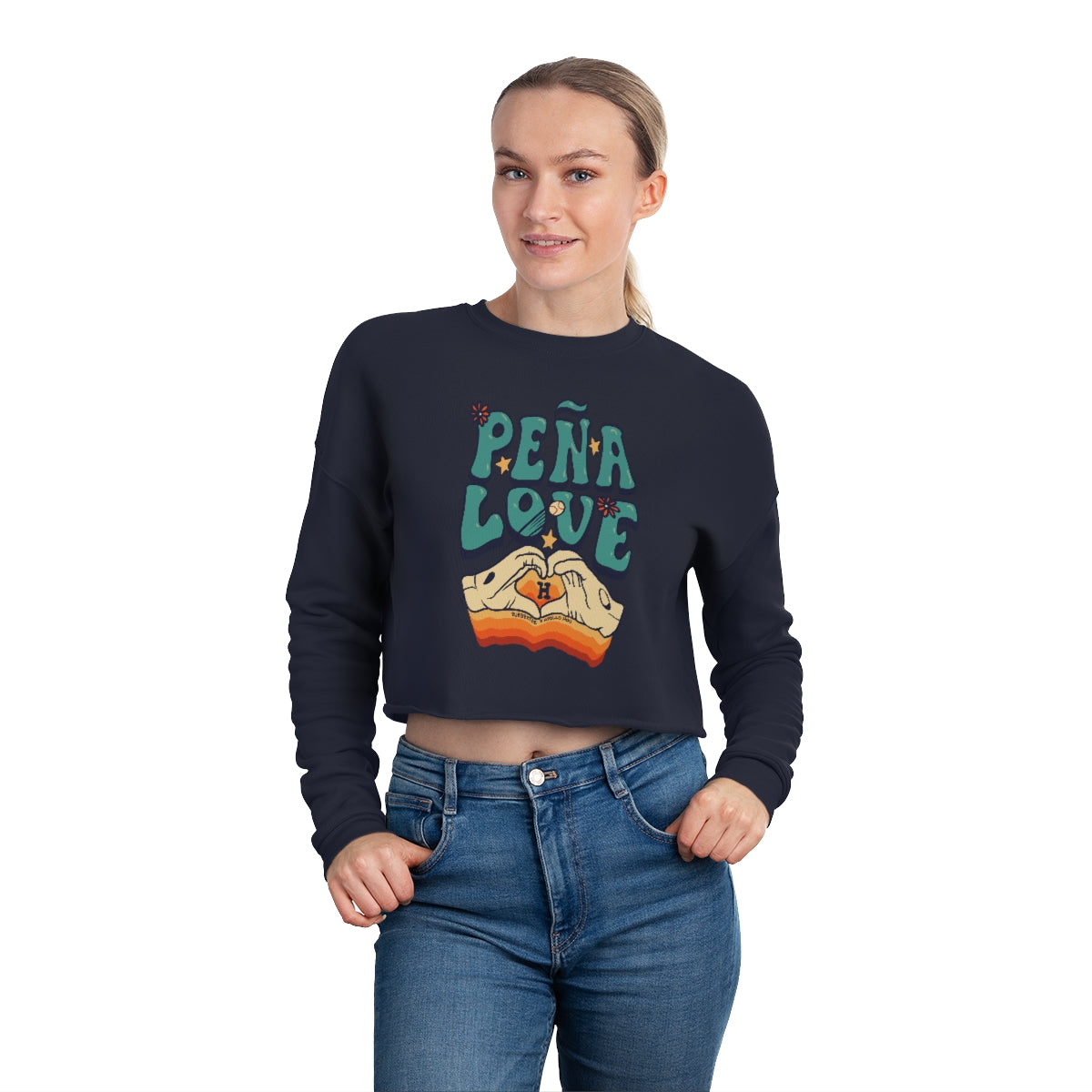 Peña Love Cropped Crewneck Sweatshirt