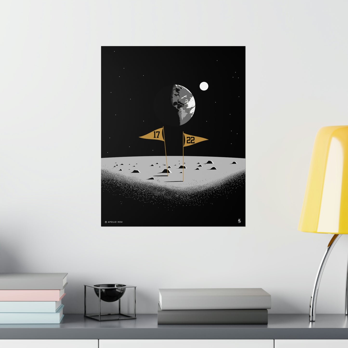 Flags On The Moon - Premium Matte Vertical Print