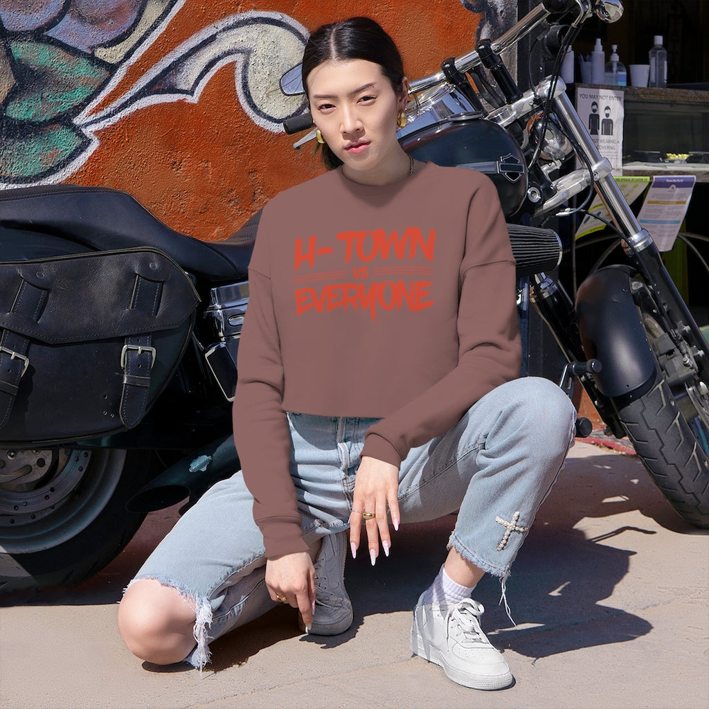 H-Town vs Everyone Cropped Crewneck Sweatshirt