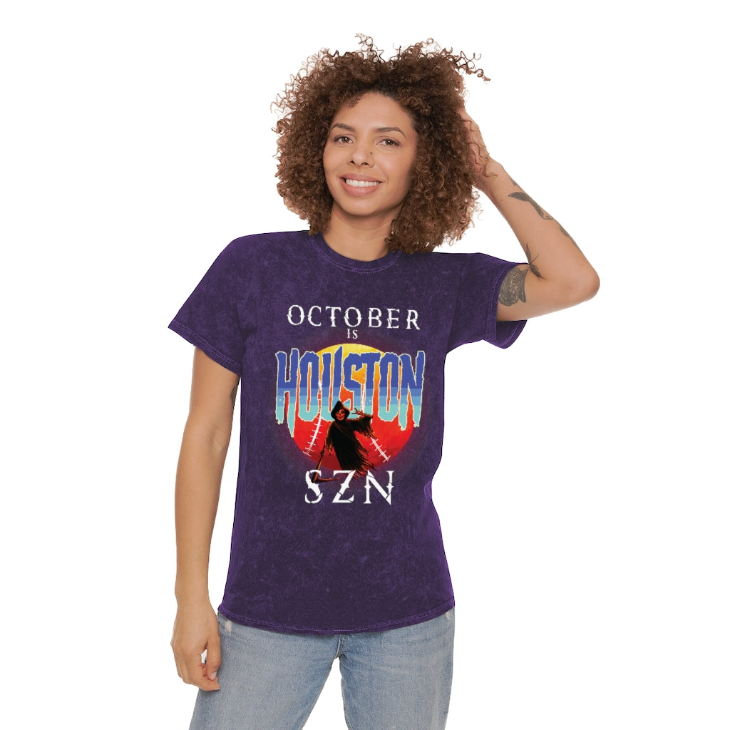 October is Houston Season Unisex Mineral Wash T-Shirt