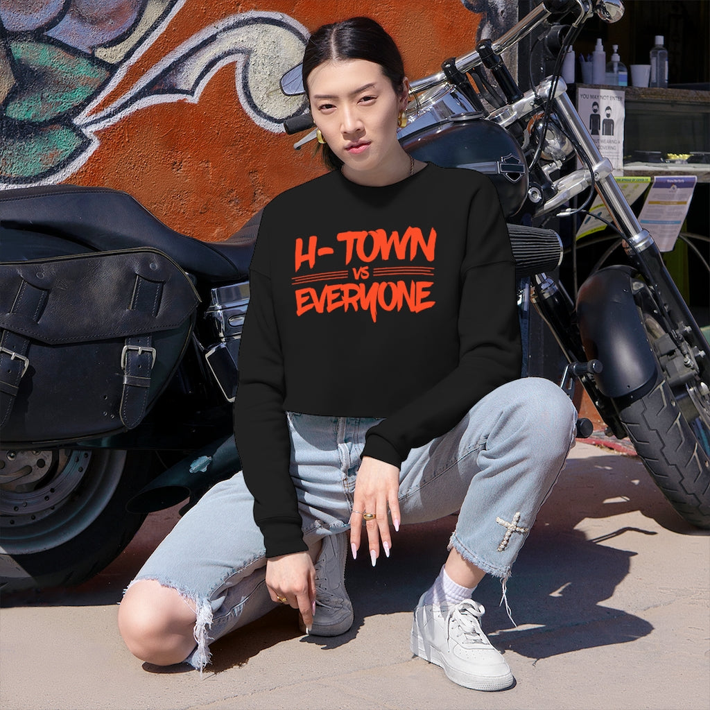 H-Town vs Everyone Cropped Crewneck Sweatshirt