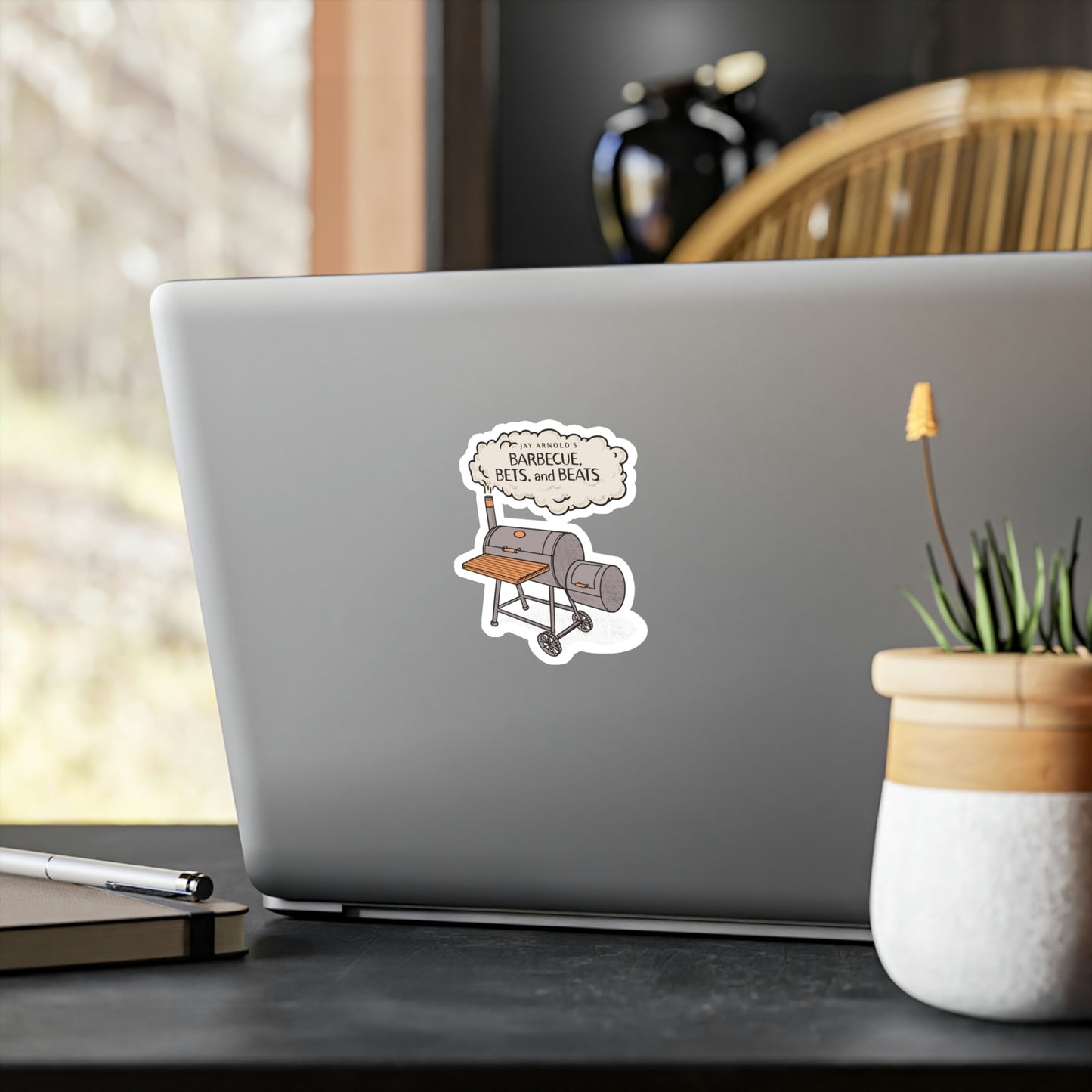 BBQ, Bets, & Beats Die-Cut Stickers