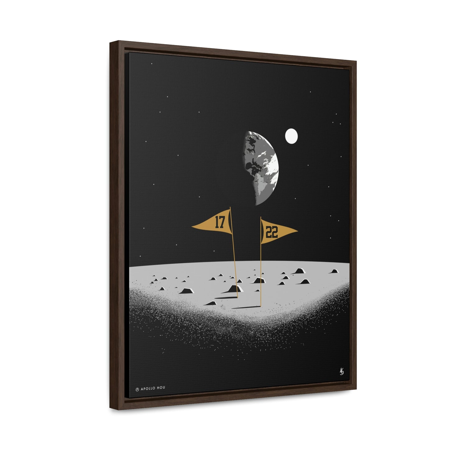 Flags On The Moon - Premium Canvas Wrap with Vertical Frame
