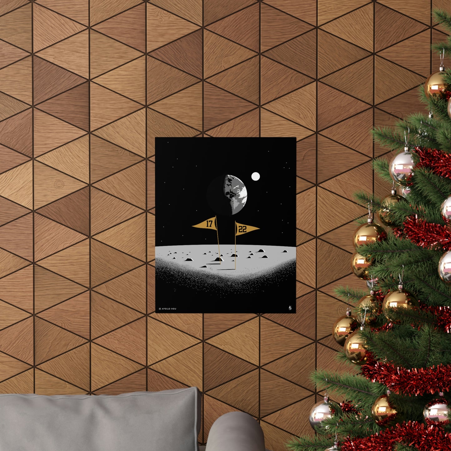 Flags On The Moon - Premium Matte Vertical Print