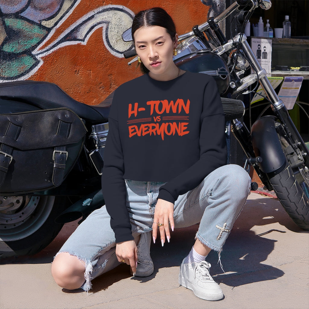 H-Town vs Everyone Cropped Crewneck Sweatshirt