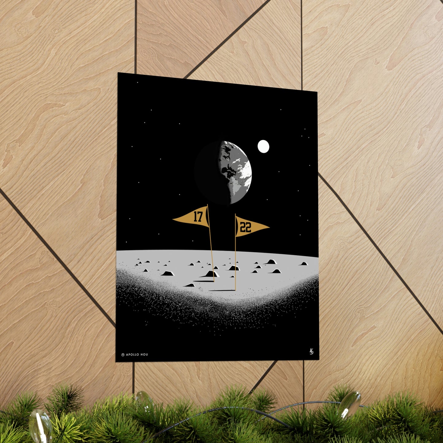 Flags On The Moon - Premium Matte Vertical Print