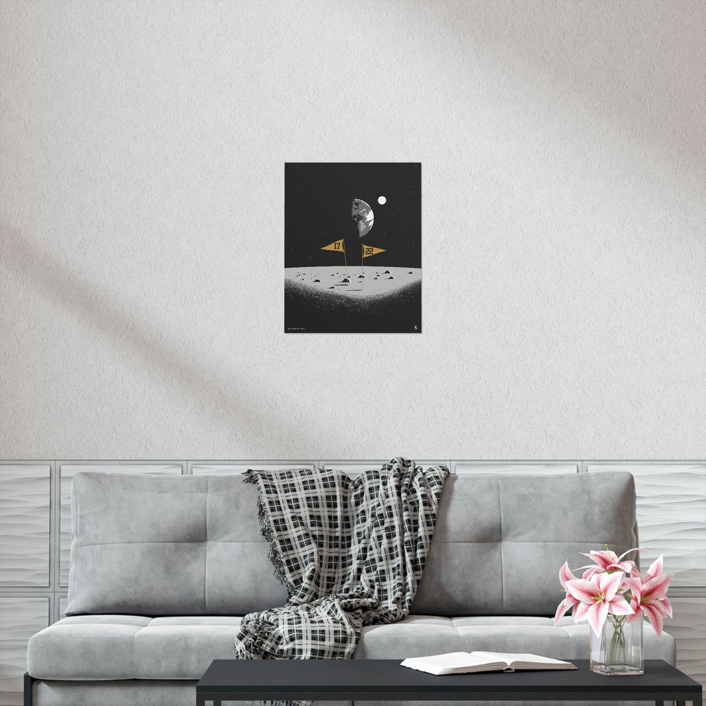 Flags On The Moon - Premium Matte Vertical Print