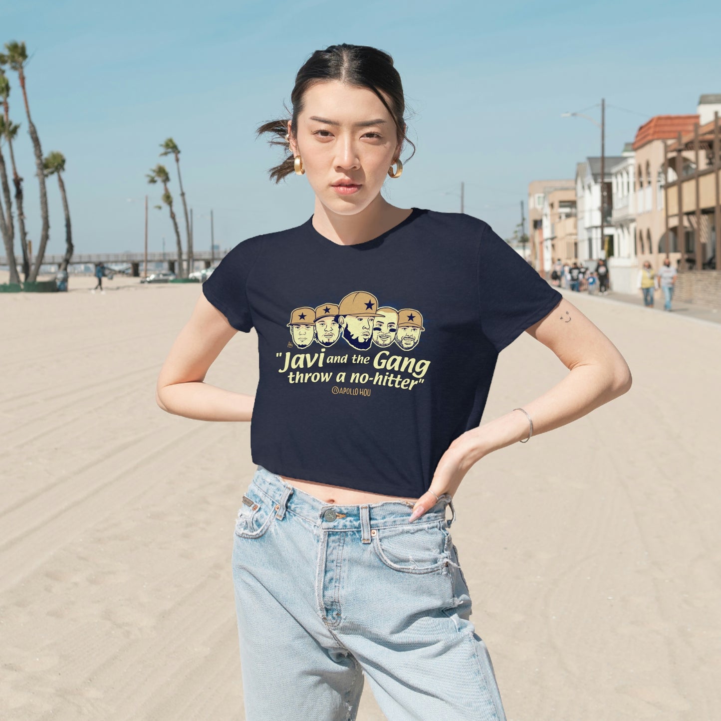 "Javi and the GANG throw a no-hitter" Cropped Tee