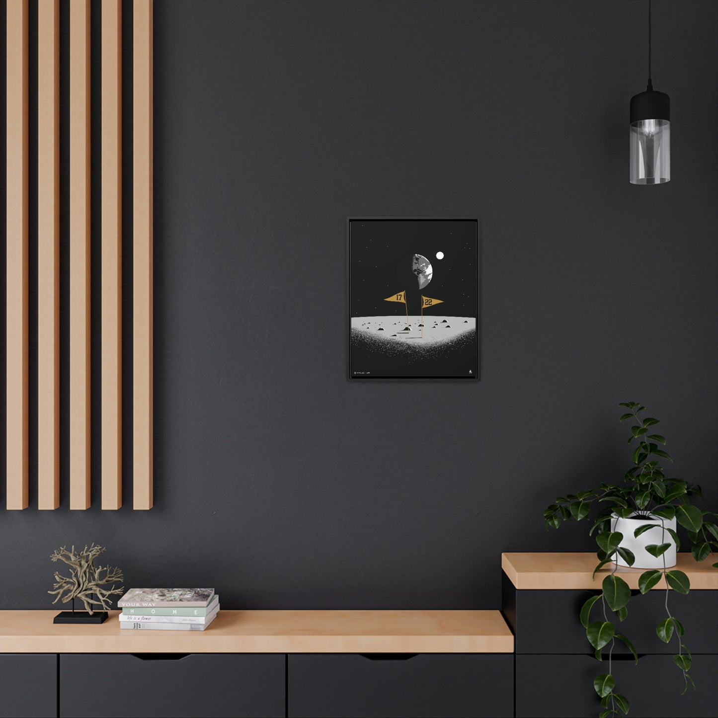 Flags On The Moon - Premium Canvas Wrap with Vertical Frame