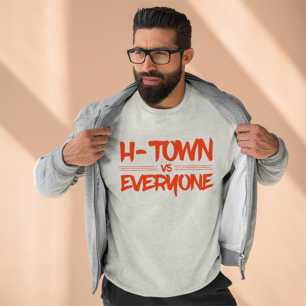 H-Town vs Everyone (Orange Design) Premium Crewneck Sweatshirt