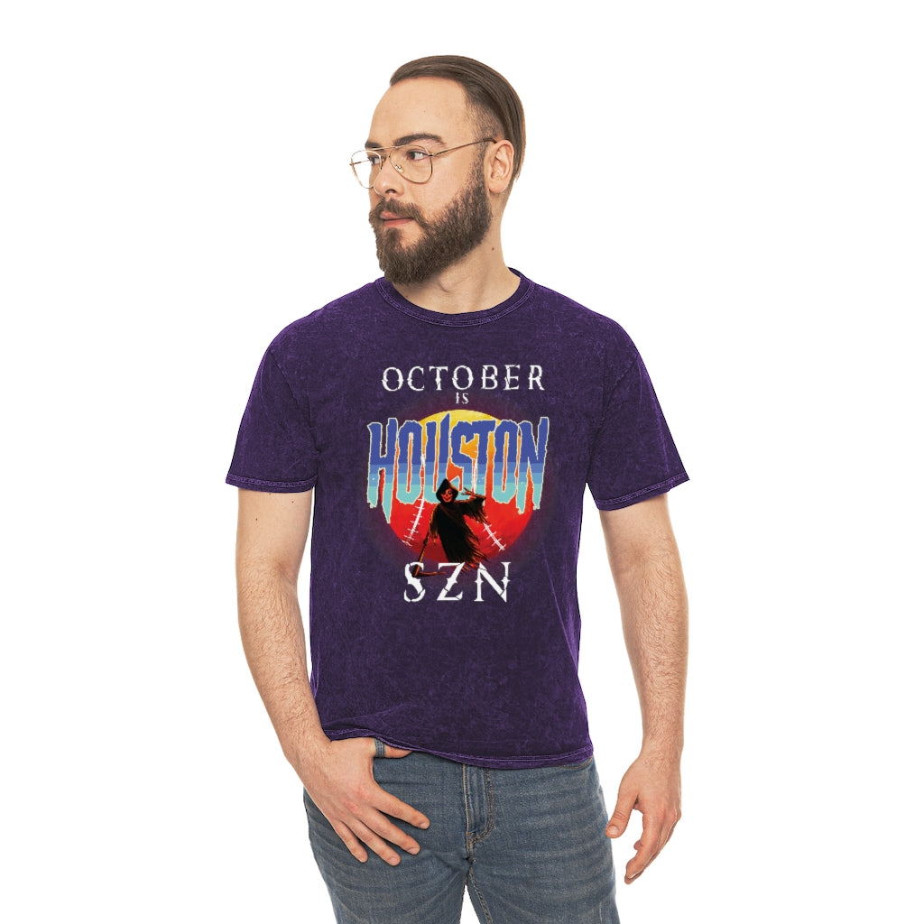 October is Houston Season Unisex Mineral Wash T-Shirt