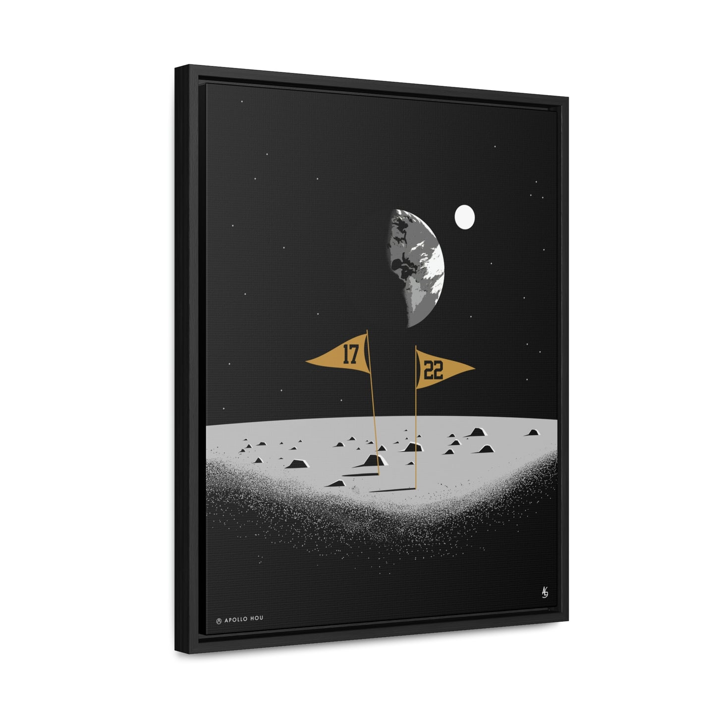 Flags On The Moon - Premium Canvas Wrap with Vertical Frame