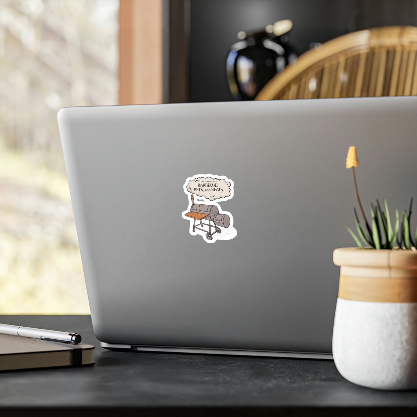BBQ, Bets, & Beats Die-Cut Stickers