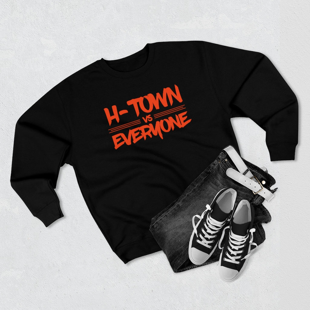 H-Town vs Everyone (Orange Design) Premium Crewneck Sweatshirt