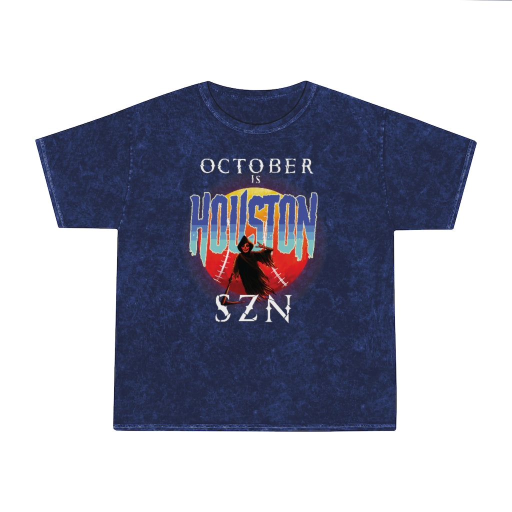October is Houston Season Unisex Mineral Wash T-Shirt