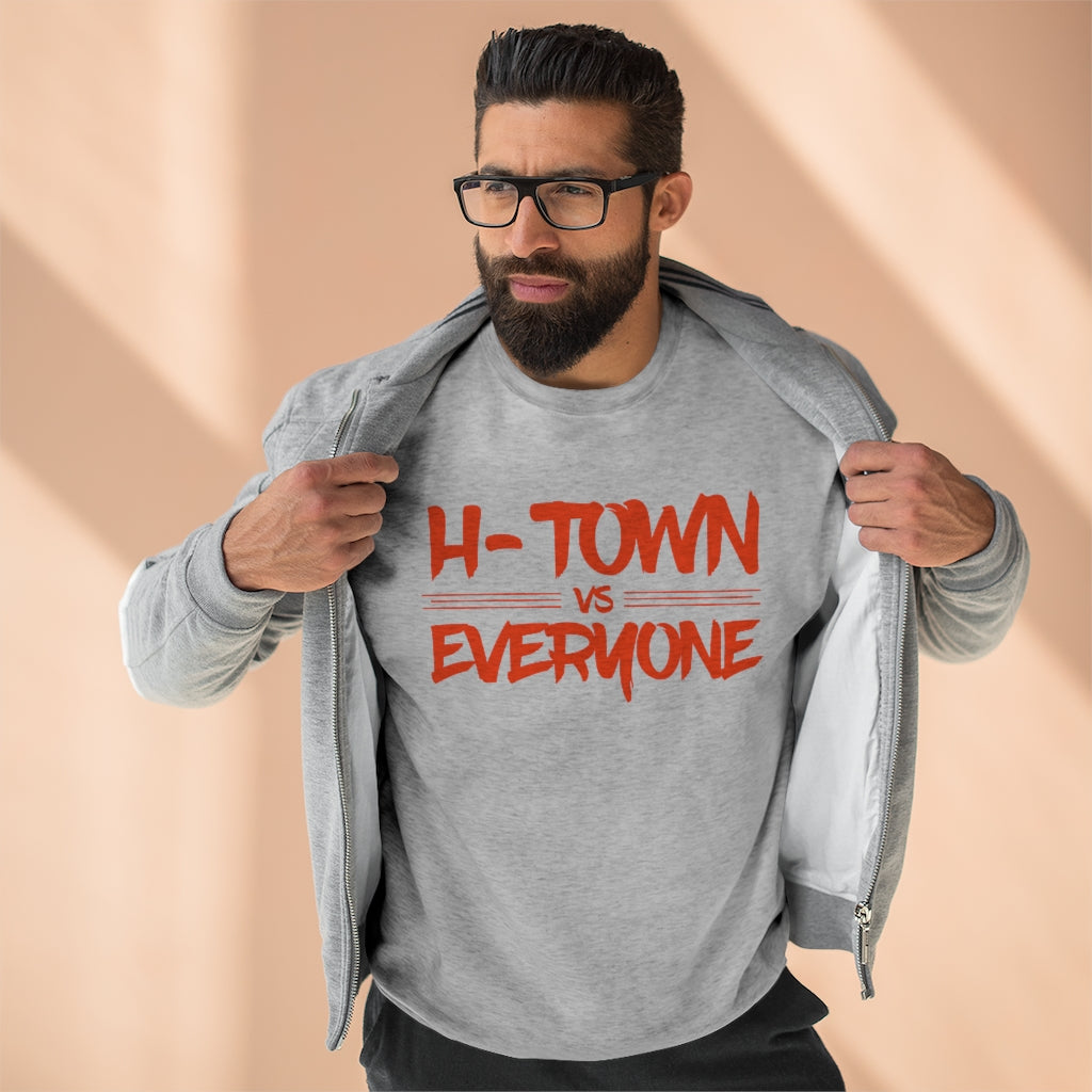 H-Town vs Everyone (Orange Design) Premium Crewneck Sweatshirt
