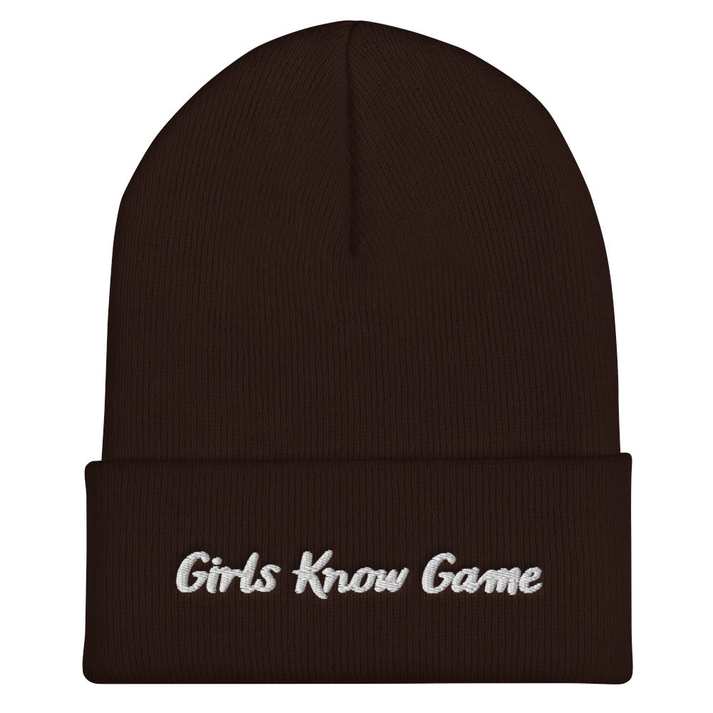 Girls Know Game Cuffed Beanie