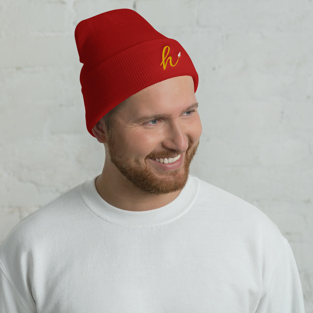 h Rocket (Yellow h) Cuffed Beanie